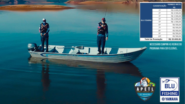 Programa Yamaha Blu Fishing premia até R$20 Mil no 13º Torneio de pesca esportiva deTrês Lagoas